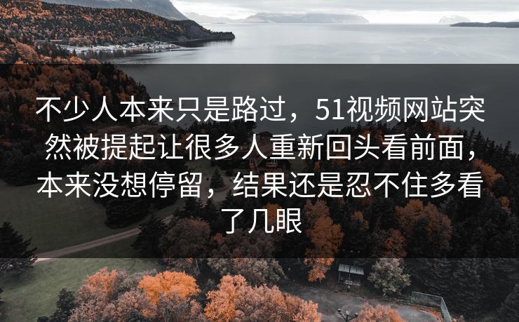 不少人本来只是路过，51视频网站突然被提起让很多人重新回头看前面，本来没想停留，结果还是忍不住多看了几眼-第1张图片-吃瓜爆料51 - 高清明星黑料放送